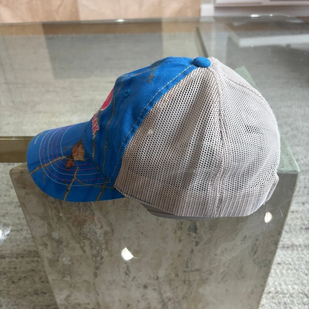 Mossy Oak Trucker Hat Womens OSFM Blue Camo Good Used Condition Mesh Back Cap